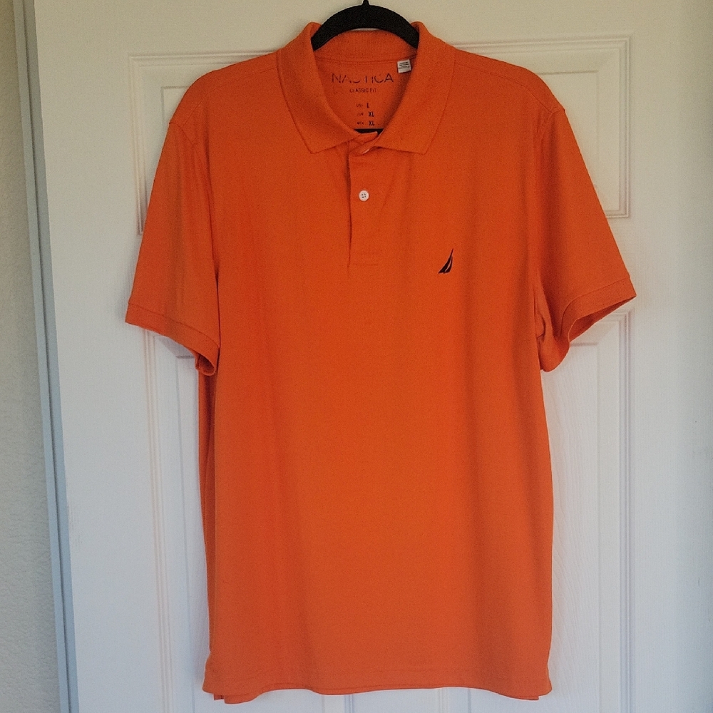 Nautica Men’s Bright Orange Short-Sleeve Polo